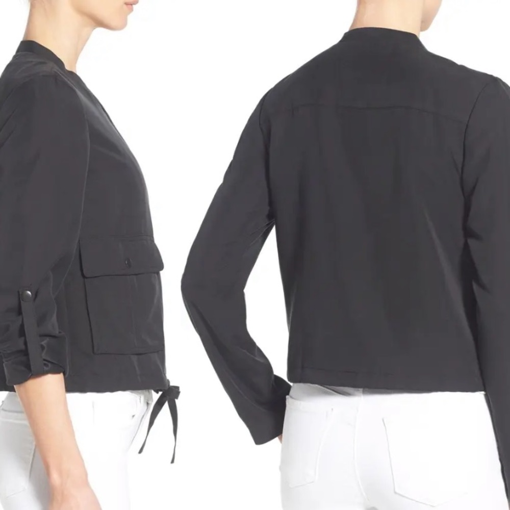 Halogen Black Soft Collarless Jacket Size Medium - image 5